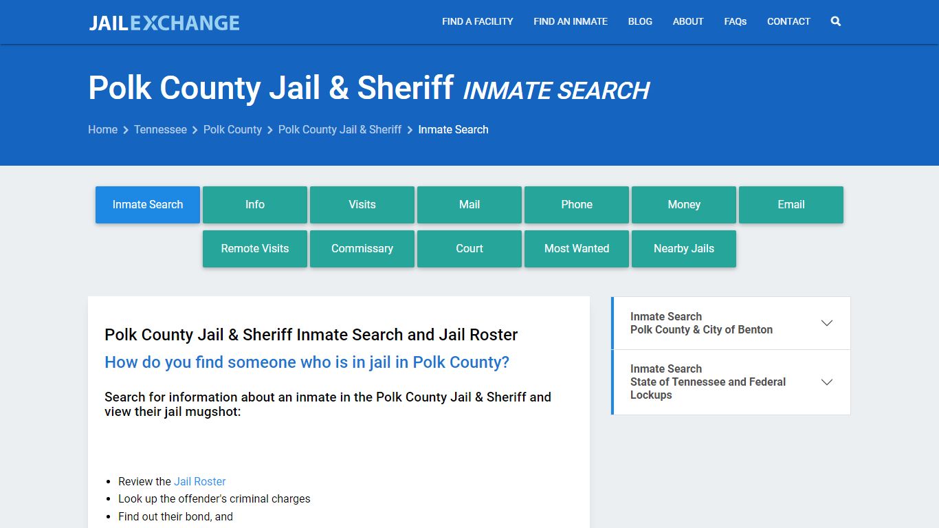 Inmate Search: Roster & Mugshots - Polk County Jail & Sheriff, TN